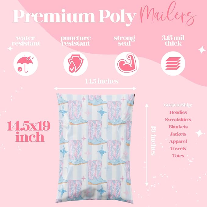 Pretty Package Store 6x9 Designer Poly Mailer 100 Pack Heavy Duty Waterproof - Image 5