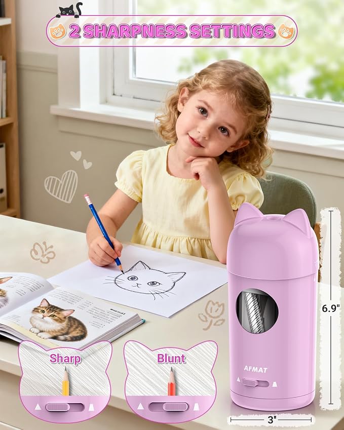 AFMAT Electric Pencil Sharpener, Automatic Pencil Sharpener, Auto in & Out - Image 5