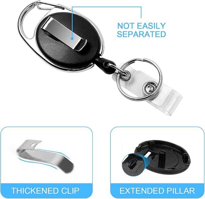 Teskyer Badge Reel, 5 Pack Retractable Badge Holders - Image 7