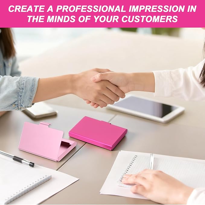 2 Pack Business Card Holder Case, Aluminum Alloy Metal Business Card Case - Image 6