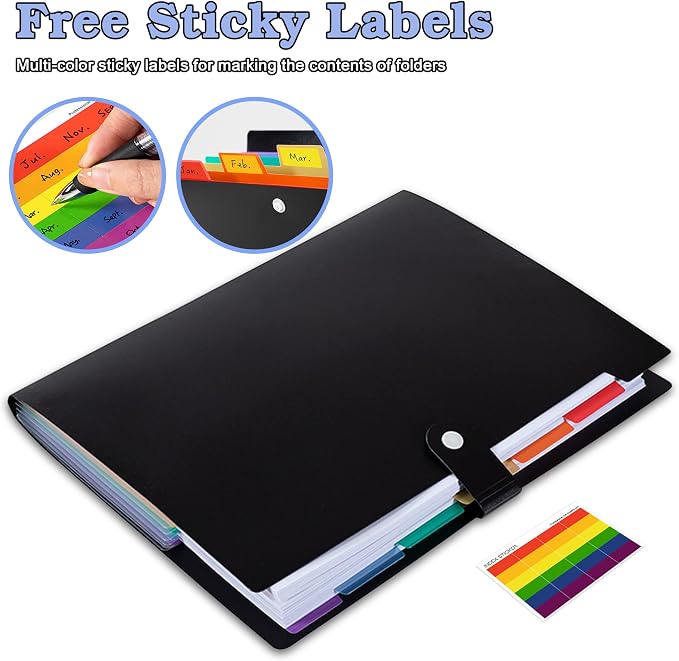 OSIMIG 10 Pack Expanding File Folders, 7 Pocket Folder Organizer, A4 Letter Size - Image 4