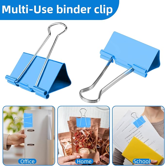 10 Pack Jumbo Binder Clips 3 Inch, Extra Large Binder Clips in Pink, and Home - Image 5