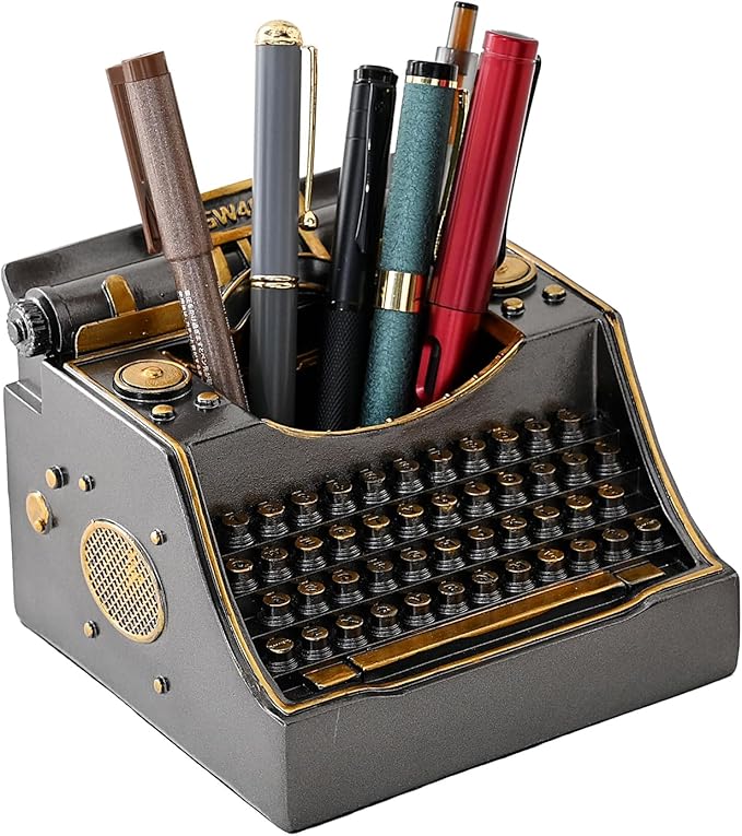 Retro Typewriter Pen Holder Desk Organizers by Amoysanli