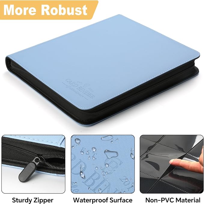 16-Pocket Business Card Binder holds 1024 Cards, Premium Diamond PU Leather - Image 3