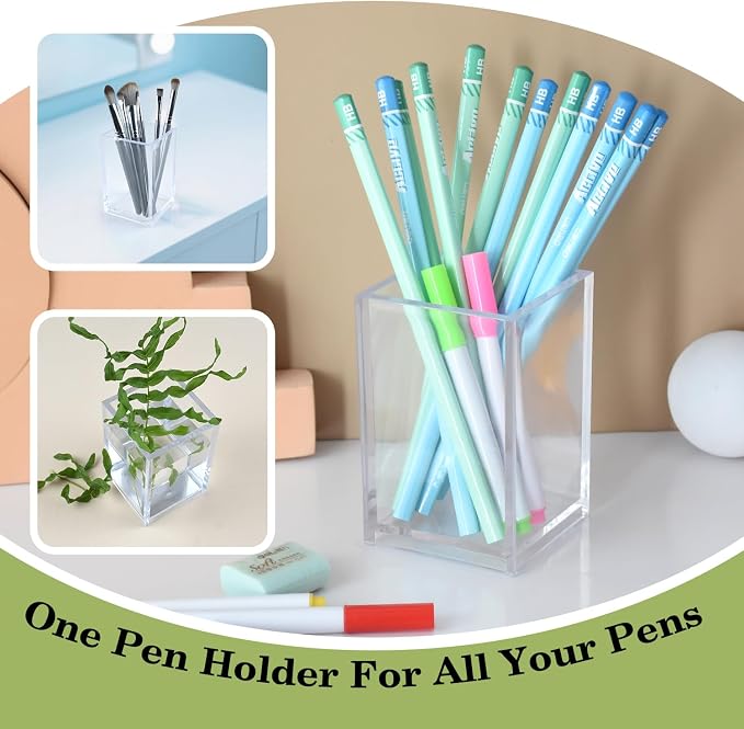 10 Pack Clear Acrylic Pen Holders - Image 4