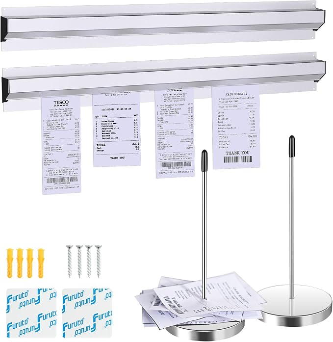 2 Pieces of 17-inch Aluminum Sliding Restaurant Order Ticket Clip Rails by Unknown