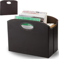 WRINGKIT Leather Magazine File Holder, Foldable Magazine Basket by WRINGKIT