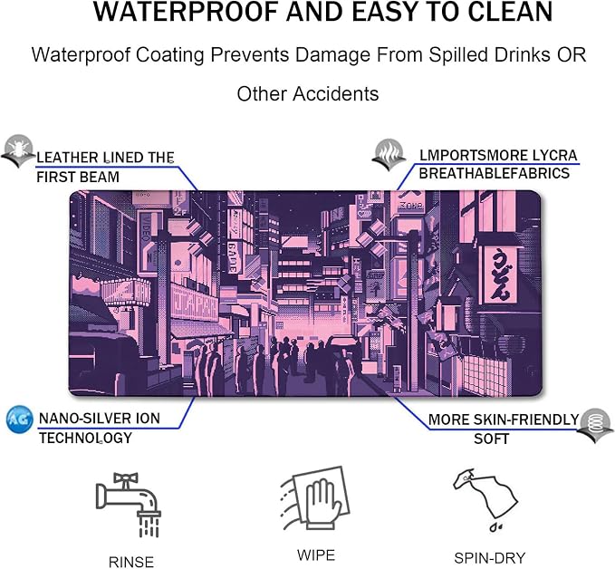Large Mouse Pad, Office Desk Pad Gaming, Durable Waterproof Non-Slip Base Long - Image 4