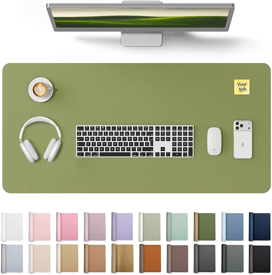 YSAGi Leather Desk Protector, Office Mat, Large Mouse Pad, Non-Slip PU Leather by YSAGi