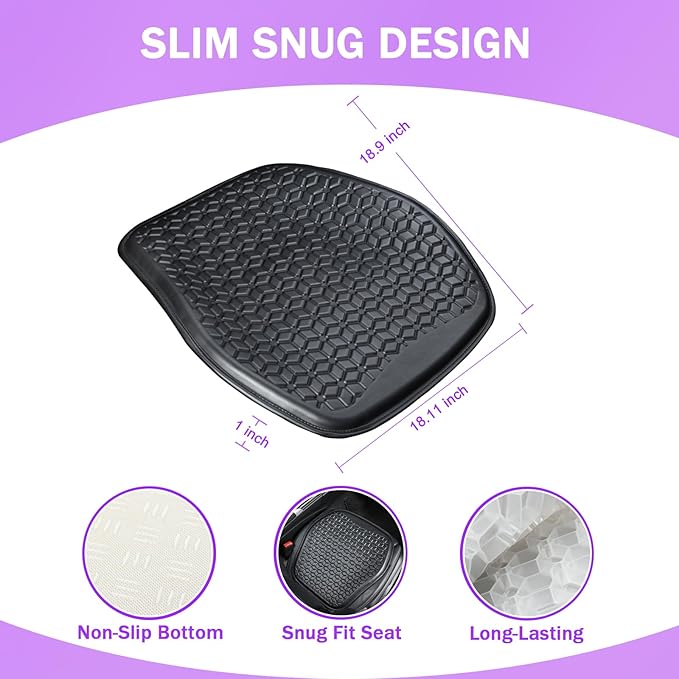 Thin Gel Seat Cushion for Car Seat, Office Chair, Wheelchair, Golf Cart - Image 2