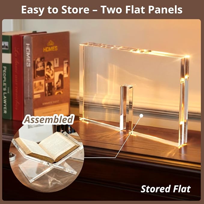 Acrylic Book Stand 12×8×6, Art Books, Recipe Books, Photo Albums, Desk Reading - Image 3