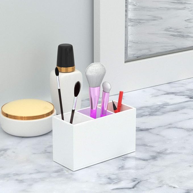 NIUBEE Acrylic Pen Holder 3 Compartments - Image 5