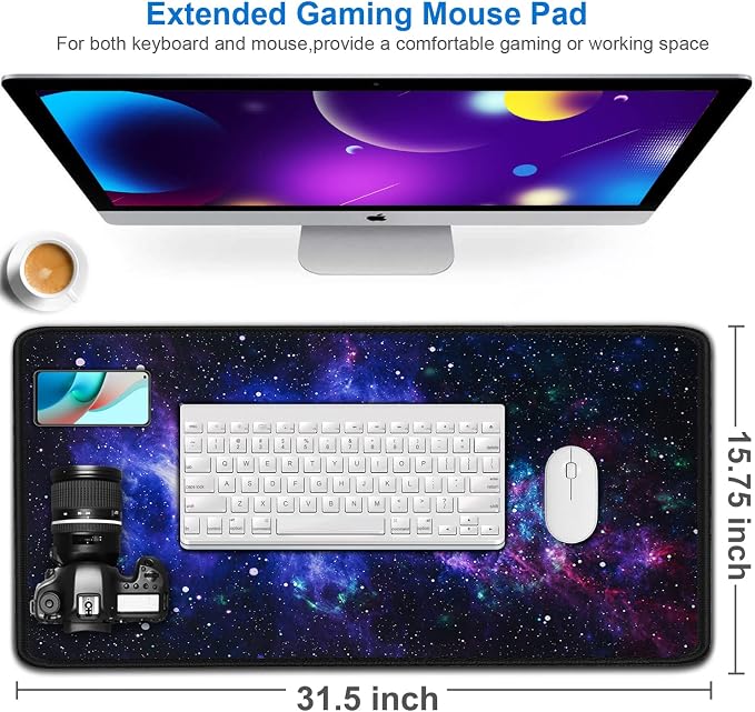 Large Mouse Pad, 31.5x15.7 inch Large Gaming Extended Computer Keyboard Mouse - Image 2