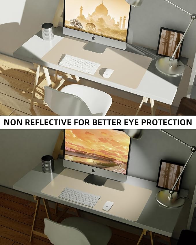 AFIING Leather Desk Pad Protector, Mouse Pad, Office Desk Mat, Non-Slip PU - Image 6