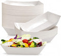 Oomcu 100 Pack 3 lb Heavy Duty Disposable Kraft White Paper Food Trays by Oomcu