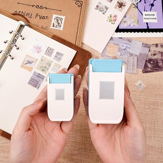 2 Pcs Stamp Punch, 1x0.8inch & Mini 0.6x0.5inch Rectangle Postage Stamps Shaped - Image 4