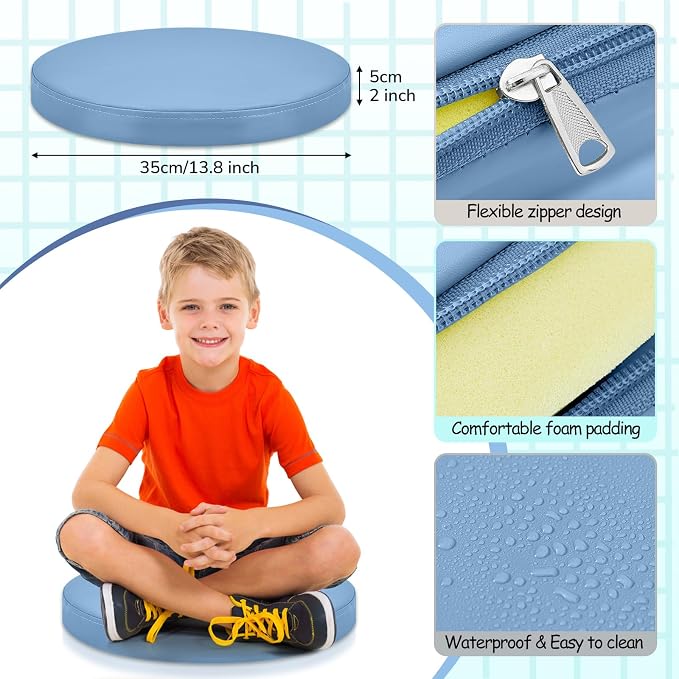 Juexica 8 Pcs Extra Thick Flexible Seating Floor Cushions Assorted Colored - Image 2