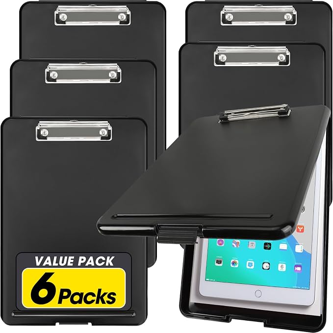 6 Pack Clipboard with Storage, High Capacity Storage Clipboard 8.5 x 11 with by YesBes