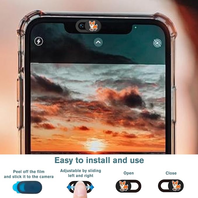 6Pcs 6 Styles Cute Camera Cover Slide Corgi Camera Cover Dogs Design Privacy - Image 3