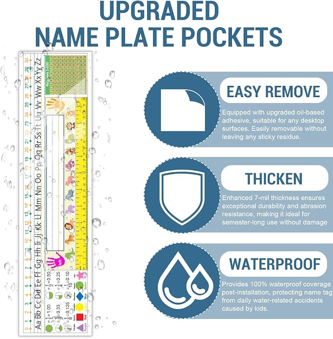 40 PCS Nameplate Pocket, 10.9" x 3.7" Adhesive Desk Nameplates Easy Remove - Image 3
