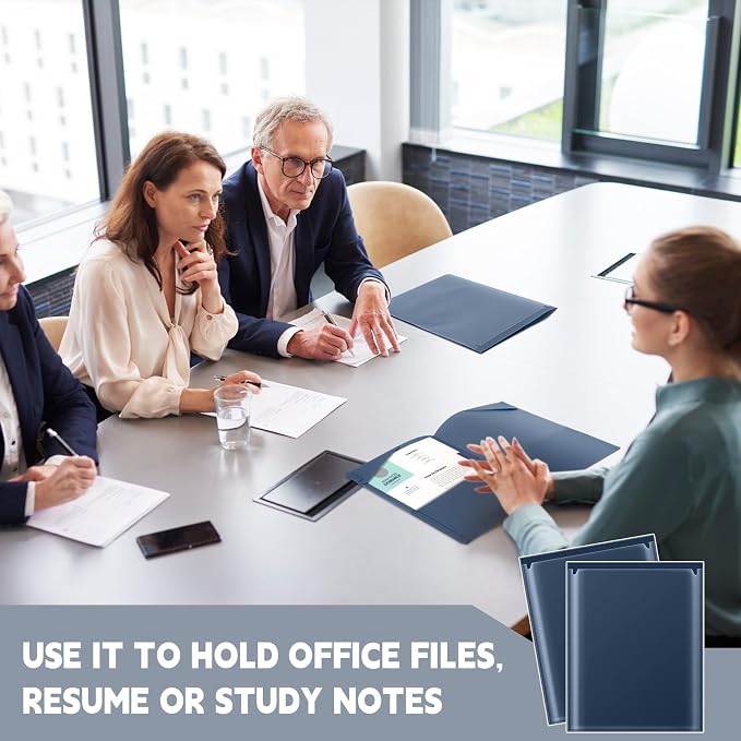 Henoyso 36 Pack Navy Blue Plastic Folders - Image 6