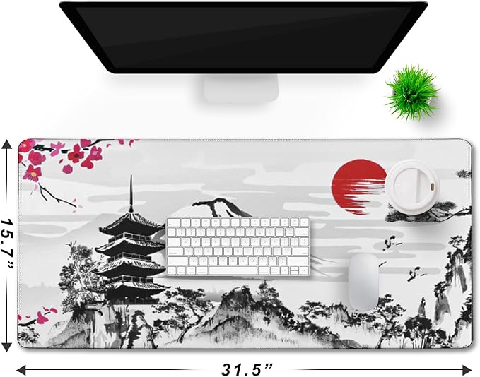 Japanese Landscape Large Mouse Pad, Large Extended Mouse Pad - Image 6