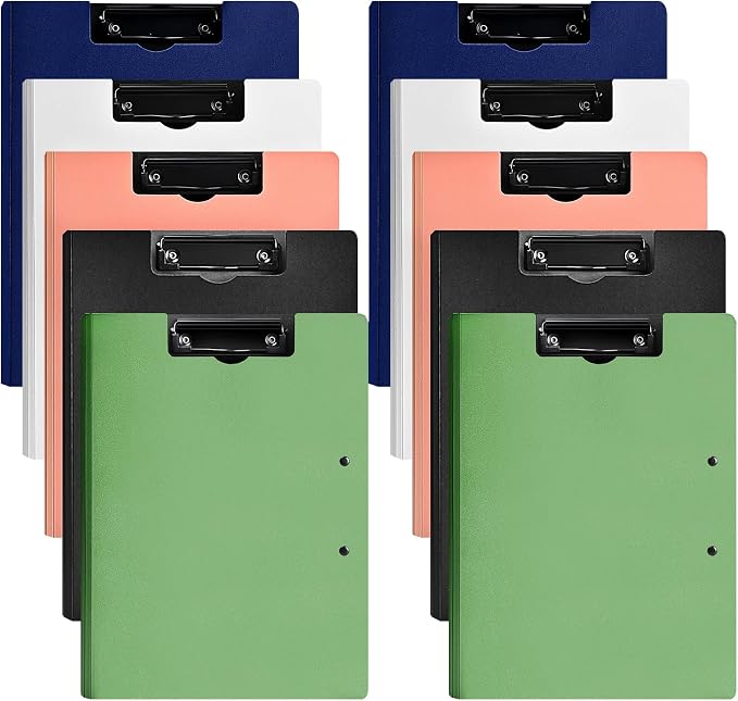 10 Pack Foldable Clipboards, A4 Clipboard Folder, Office Clipboard Folder by MUYICS