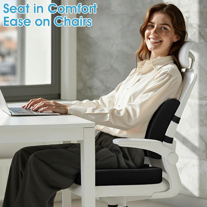 CushZone Ergonomic Seat Cushion & Lumbar Support Pillow - Image 6