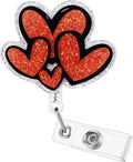 Cute Heart Badge Reel, Retractable ID Card Badge Holder, Name Tag Work Badge by BEZTN