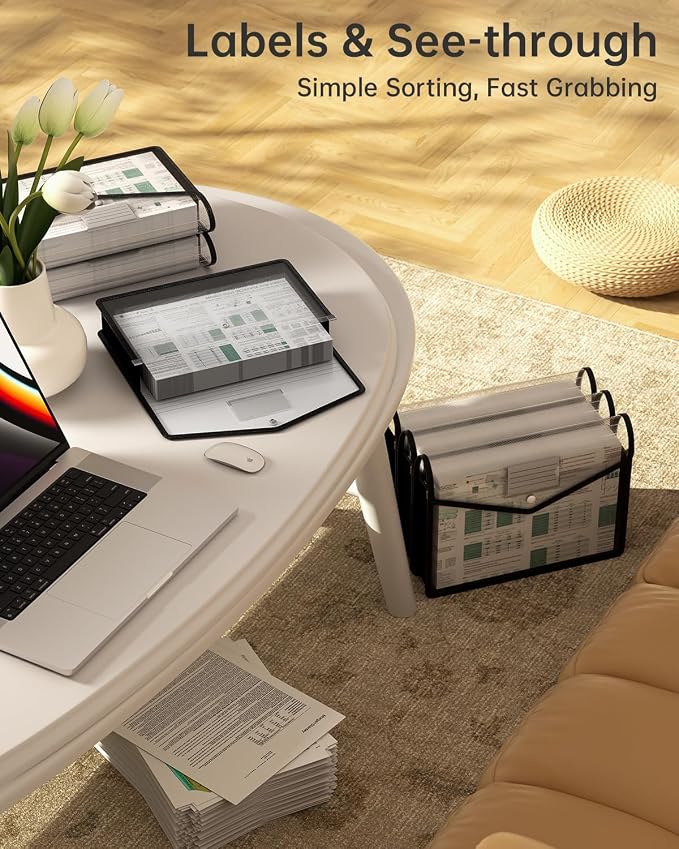 7 Pack Plastic Expanding File Folder, Transparent Envelopes - Image 5