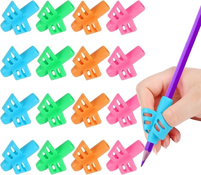 SANNIX 16 Pack Pencil Grippers for Kids Handwriting, Pencil Holder for Kids by SANNIX