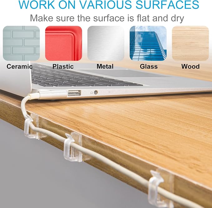 Adhesive Cable Clips Cord Organizer Clear, Outdoor Light Clips - Image 4