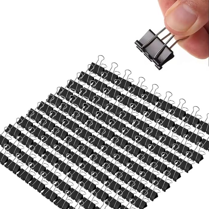 Mini Binder Clips, 144 Pack, 5/8 Inch, Standard 15mm, Micro Paper Clips by Makanu