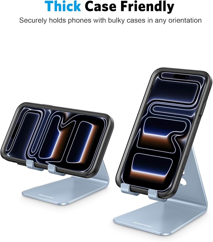 OMOTON Adjustable Cell Phone Stand, Aluminum Desktop Cellphone Stand - Image 8