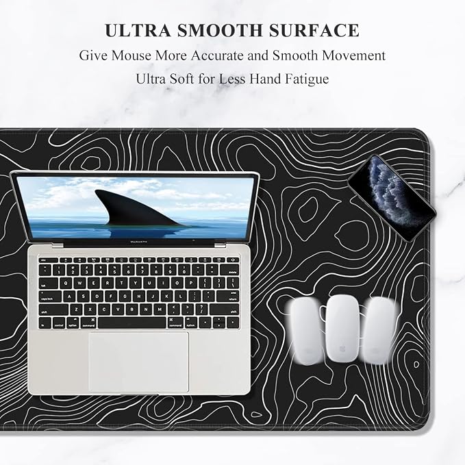 Auhoahsil Large Mouse Pad, XXL Desk Pad, Extened 35" x 15", Non-Slip Rubber Base - Image 3