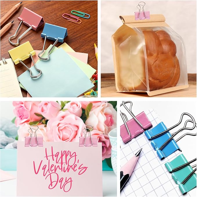 180 Pcs Small Binder Clips Assorted Colored, 0.59 in/15mm Mini Binder Paper - Image 5
