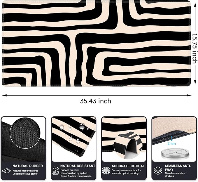iCasso Gaming Mouse Pad, Large Stable Rubber Base Mousepad - Image 2