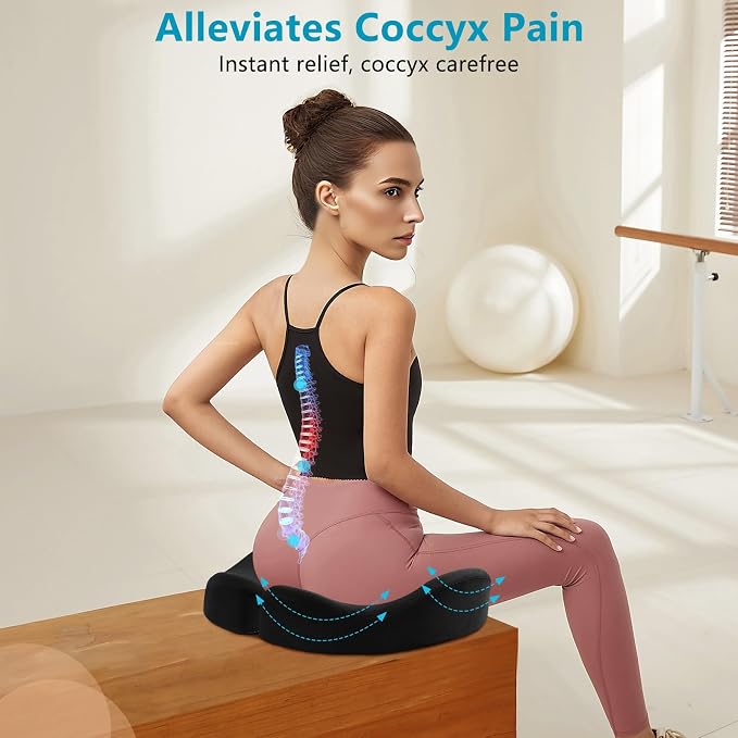 Seat Cushions for Office Chairs & Hip Pain Relief, Extra-Dense Coccyx Cushion - Image 5