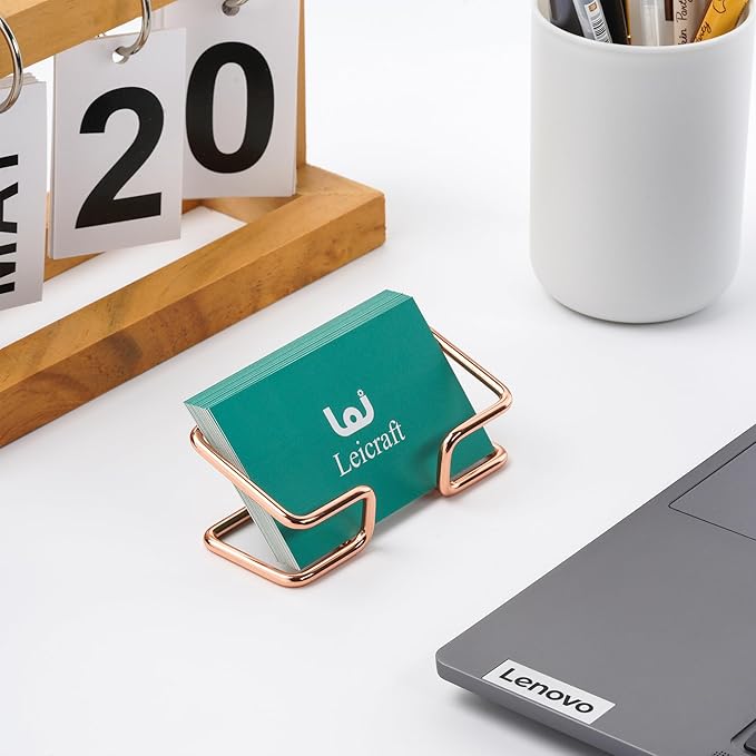 Business Card Holder for Desk, Cute Metal Card Organizers and Office Desk - Image 5