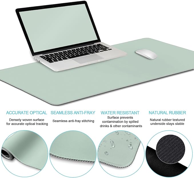LIMKRIAN Sage Green Mouse Pad Set, Complete XXL Desk Mat - Image 4