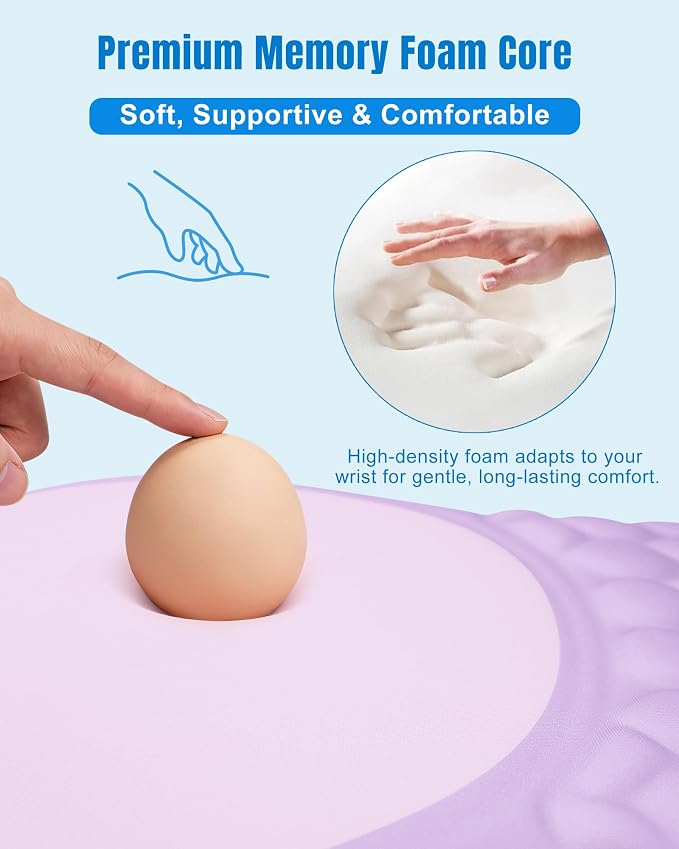 Ergonomic Mouse Pad with Wrist Rest, Slope Design Memory Foam Support, Smooth - Image 3