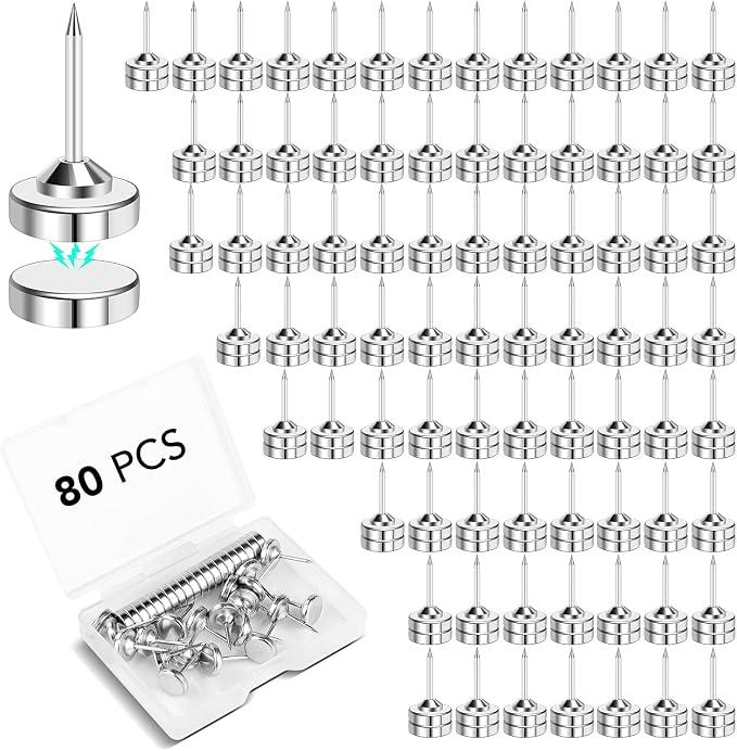 E BAVITE Magnetic Push Pins, 80 Sets Magnet Thumbtack by EBAVITE