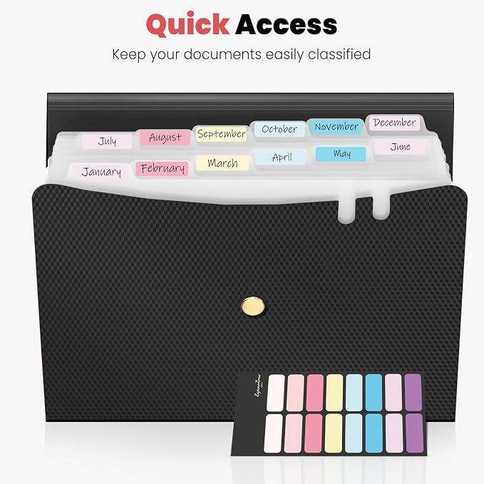 Sooez Expanding File Folder, 13 Pocket Accordion File Organizer, Monthly - Image 4