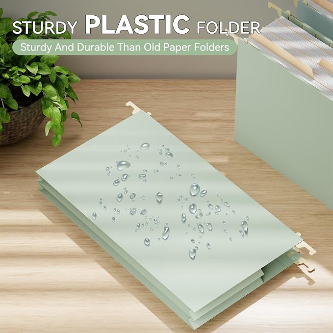 Plastic Legal Size Hanging File Folders Extra Capacity, 6 Pack Legal Expandable - Image 2