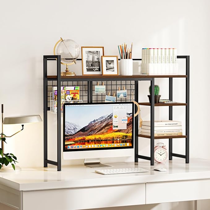 Snughome Desk Shelf, 38.6" Desktop Organizer Shelf, Desk Hutch - Image 2