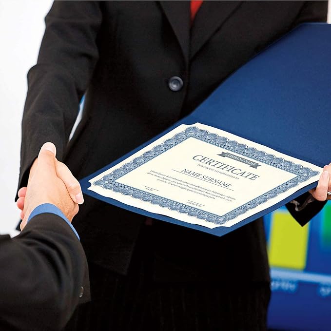 Fine Stationery Classic Blue Certificate Folder - Image 5