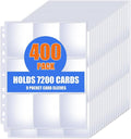 400 Pack 9 Pocket Card Sleeves Binder Sheets, Trading Card Sleeves by KKEETUR
