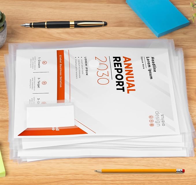ABSOFINE 48 Pack Plastic Envelope File Folders, Transparent Folders - Image 8