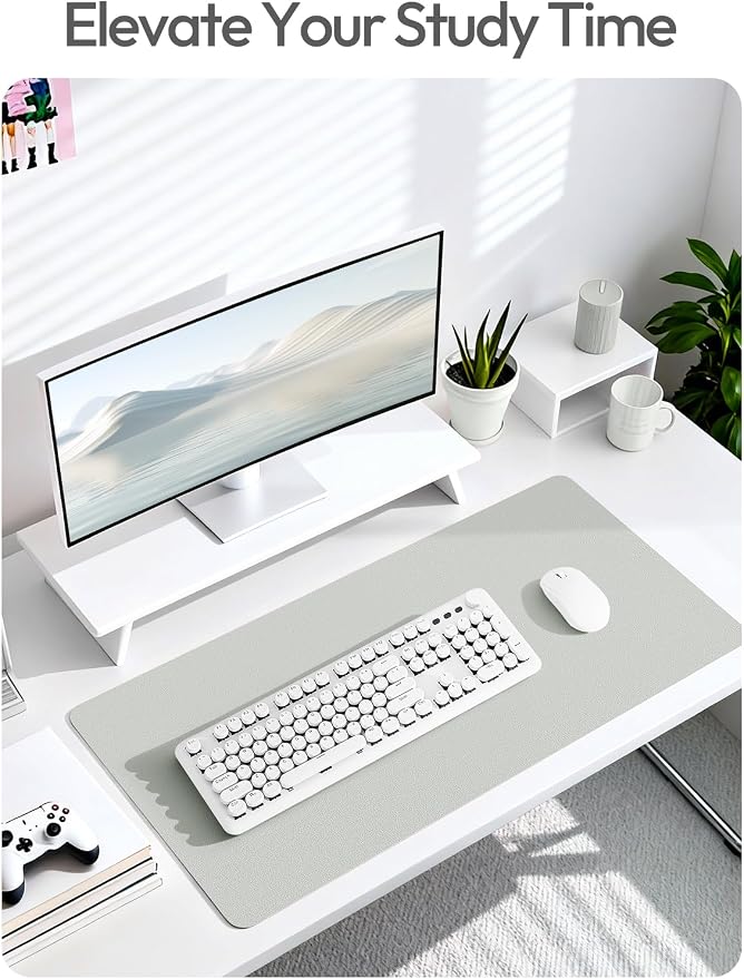 YSAGi Leather Desk Protector, Office Mat, Large Mouse Mat, Non-Slip PU Leather - Image 6