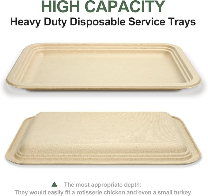 Disposable Food Trays, 105 Pack Heavy Duty Paper Plates, 14 Inch Tray Plates - Image 3